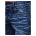Modré děrované pánské džínové kalhoty Denim vzor