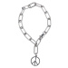 Urban Classics Y Chain Peace Pendant Necklace And Bracelet silver