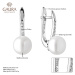 Gaura Pearls Stříbrné náušnice s bílou perlou a zirkony Amber, stříbro 925/1000 SK21228EL/W Bílá