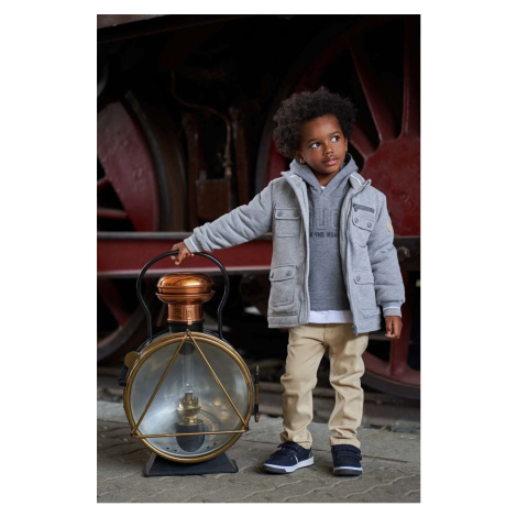Dětská mikina Birba&Trybeyond šedá barva, s kapucí, s aplikací