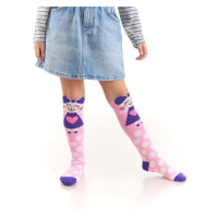 Denokids Naughty Cat Girl Child Pink Knee-Length Socks