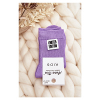 Dětské hladké ponožky s nášivkou, fialové