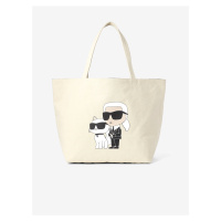 Krémový dámský shopper KARL LAGERFELD Ikonik 2.0 Canv Shopper