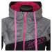 Dámská softshell bundomikina s kapucí na zip Barrsa Double Soft Script Grey Melange/Pink/Black