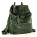 Dámský kožený batoh Mazzini M71 zelený