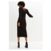 Bonprix BODYFLIRT pletené šaty s háčkovanou krajkou Barva: Černá, Mezinárodní