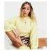 COLLUSION knitted panelled neck jumper in yellow