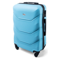 Rogal Světle modrá sada 3 luxusních skořepinových kufrů 