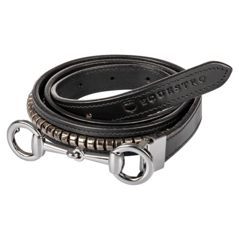 Pásek kožený Clincher Bit Equestro, dámský, černý