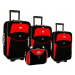 Rogal Červeno-černá sada 4 cestovních kufrů "Standard" - S (20l), M (35l), L (65l), XL (100l)