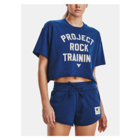 Modrý dámský sportovní crop top Under Armour Pjt Rck SS Crop Rvl Terry TG