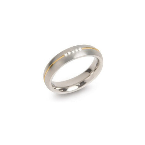 Boccia Titanium Pozlacený titanový snubní prsten s diamanty 0130-04