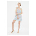 Trendyol Blue Strappy Floral Pattern Woven Dress