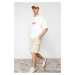 Trendyol Stone Comfort Cut Cargo Pocket Denim Denim Shorts & Bermuda