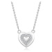 Stříbrný náhrdelník 925 - motiv srdce, řada čirých diamantů