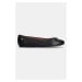 Kožené baleríny Tommy Hilfiger BALLERINA LEATHER FLAT BOW černá barva, FW0FW08359