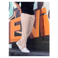 63521 Dewberry Elastic Waist Mens Baggy Pants-STONE