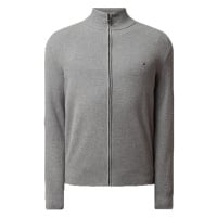 Tommy Hilfiger Sweater - 100% COTTON STRUCTURED ZIPPER THRU grey