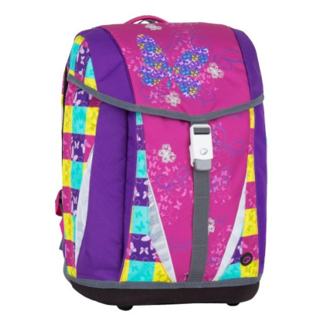 Bagmaster POLO 7 A školní batoh / aktovka - barevný motýl růžová 21 l 160335