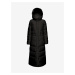 Černý dámský prošívaný péřový zimní kabát s kapucí Geox