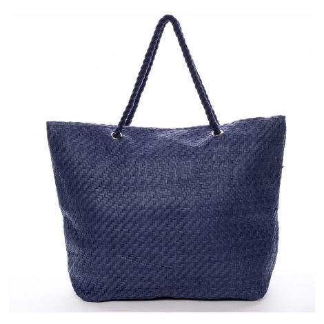 Luxusní plážová taška modrá - Delami Straw modrá