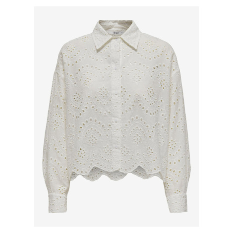 Bílá dámská košile s madeirou ONLY Valais - Dámské