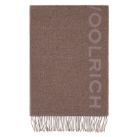 Šála woolrich alpaca wool logo scarf hnědá