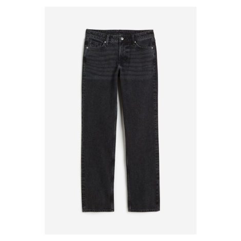 H & M - Straight Regular Jeans - černá H&M