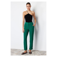 Trendyol Green Cigarette Ribbed Woven Trousers