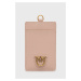Kožená peněženka a držák na karty Pinko růžová barva