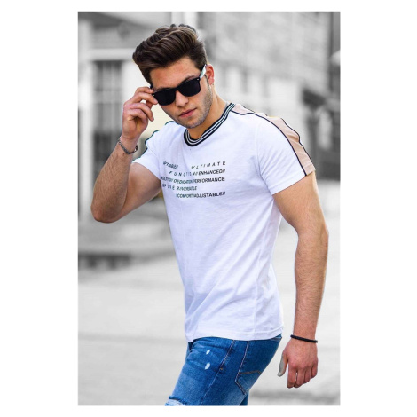 Madmext Men's Printed White T-Shirt 4530