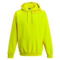 Zářivá mikina ve fluorescetních barvách s přední kapsou a kapucí, žlutá fluorescentní, vel.S