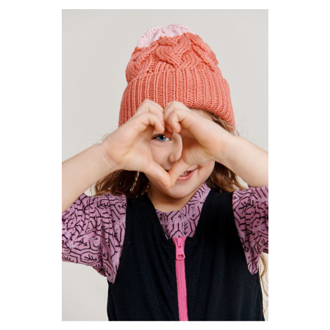 Dětska čepice Reima oranžová barva, z husté pleteniny, vlněná