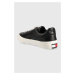 Kožené sneakers boty Tommy Jeans Leather Soccer Vulc černá barva