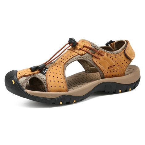 Kožené pánské sandály pohodlné římské boty se šňůrkou MIXI FASHION