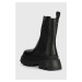 Kožené kotníkové boty Chiara Ferragni dámské, černá barva, na platformě, CF3249_001