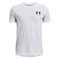 Under Armour SPORTSTYLE LEFT CHEST Chlapecké tričko s krátkým rukávem, bílá, velikost