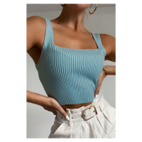 Madmext Mad Girls Baby Blue Crop Top Mg985