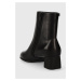 Kožené kotníkové boty Camper Katie dámské, černá barva, na podpatku, K400664.001