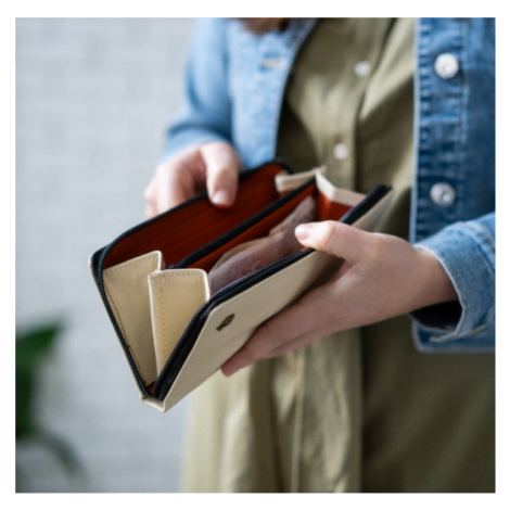 Bagind Donna Laté - Dámská i pánská kožená dámská peněženka béžová, ruční výroba, český design