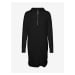 Černé žebrované mikinové šaty s kapucí VERO MODA Hermosa