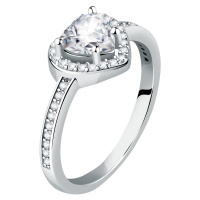 Morellato Třpytivý stříbrný prsten Srdce Tesori SAVB140
