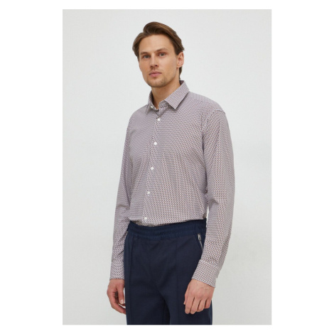 Košile BOSS pánská, béžová barva, slim, s klasickým límcem, 50508738 Hugo Boss