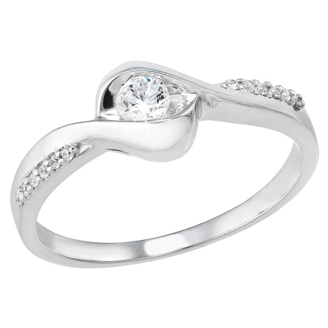 Evolution Group Stříbrný prsten se zirkony bílý 885030.1