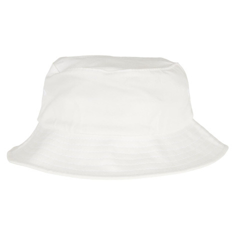Dětská čepice Flexfit Cotton Twill Bucket, bílá