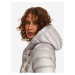 Světle šedá dámská prošívaná zimní bunda s kapucí TOP SECRET