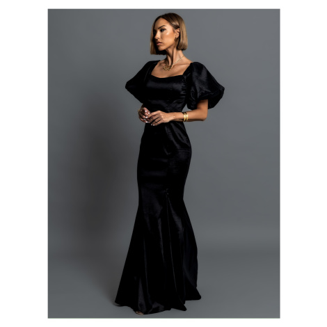 Černé společenské dlouhé šaty GLAMYT