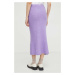 Vlněná sukně American Vintage fialová barva, midi