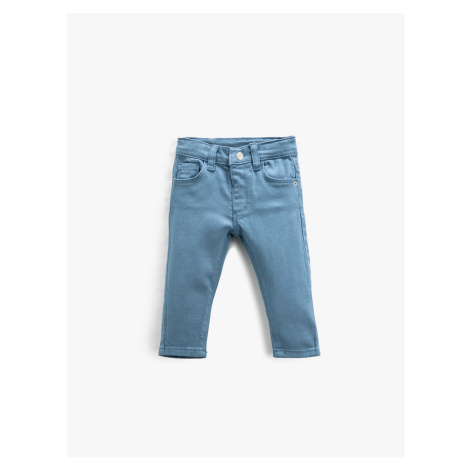 Koton Jeans Slim Fit Jeans with Pockets, Cotton, and Adjustable Elastic Waist.