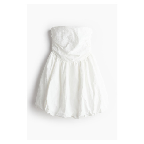 H & M - Šaty bandeau's bublinovým lemem - bílá H&M